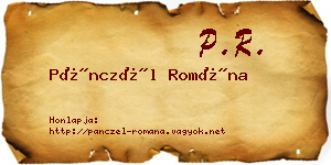 Pánczél Romána névjegykártya