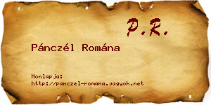 Pánczél Romána névjegykártya